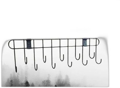 C7Gangani Steel Cloth Hanger for Wall with( 11 Hooks)Door Hooks/Kitchen Utensil Hanger Hook 11(Pack of 1)