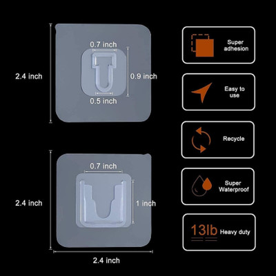 VRDH (Pack of 10) Self-Adhesive Male Female Hook 1.133 Hook 10(Pack of 1)