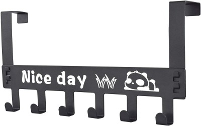 Fulkiza 6 Door Hook Hanger Cartoon Rack Heavy-Duty Hook Organizer Hook Rail(Pack Of 1) Hook Rail 6(Pack of 1)