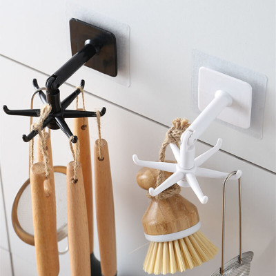 Upkaranwale ABS Plastic Multicolor 360 Rotable Hook Hanger for Multipurpose Use (2Pcs) Hook 6(Pack of 1)