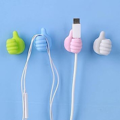 VCR ENTERPRISE Thumb Shape Key Hooks Multifunctional Clip Holder Small Hand Wall Hooks Hook 10(Pack of 10)