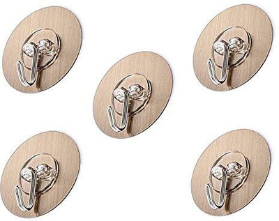 Housecarein Punch Free Screws Nails without Drilling for Frames, Kitchen SILVER hook 5 Hook 5(Pack of 5)