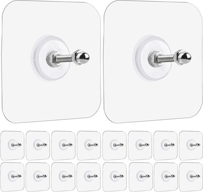 E-ECL Self Adhesive Sticker Hanger | No-Drill Plastic Wall Hooks Hook 18(Pack of 18)