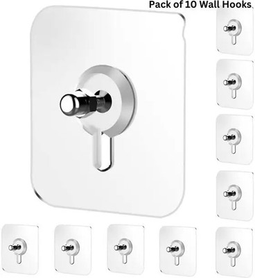 SJK (Pack of 10) Nail Free Wall Screw Adhesive Non-Trace No Drilling Hook 1(Pack of 1)