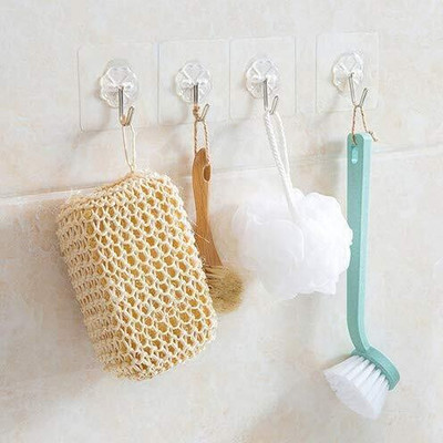 SJK (Pack of 10) New ABS Hook Towel Hanger for Kitchen/Bathroom/Utensil PINX20.554 Hook 10(Pack of 1)