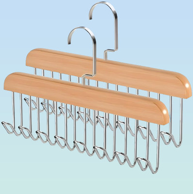 Yuris 8 HOOK WOODEN HANGER STORAGE HANGERS Hook 8(Pack of 2)