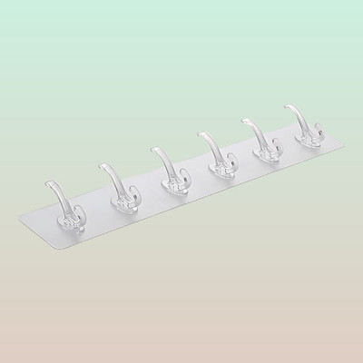 Durxar NEW Six Hook Self Stick Multiuse Adhesive Hook - Pack Hook 12(Pack of 2)