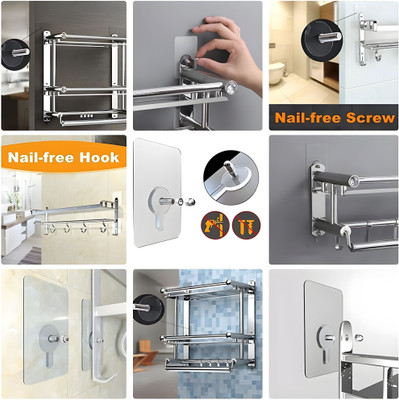 SPIVORA 10 Pcs Self Adhesive Heavy Duty Transparent Nail Screw Sticker Hooks X10.181 Swivel Hook 10(Pack of 1)