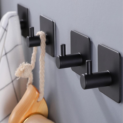 Plantex Robe Hook Cloth Towel Hanger for Bathroom/Self-Adhesive Hook for Wall Hook 1(Pack of 4)