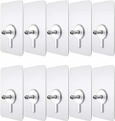 MAXXIC LABORATORIES Nail Free Wall Hook Screw Adhesive Non-Trace No Drilling Bathroom Hook 10(Pack of 10)