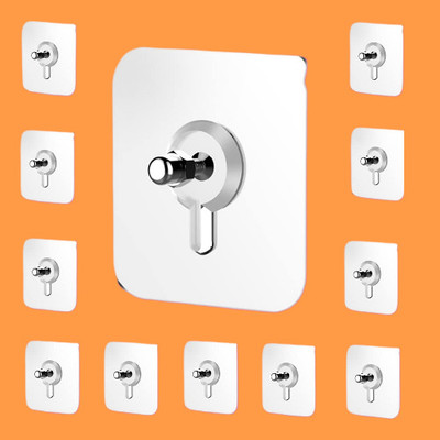 BZILO Pack of 48 Self Adhesive Wall Hooks for Hanging Without Nail with Screw L_6 Hook 48(Pack of 48)