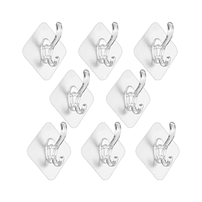 XBEY Single Coat Hooks Without Drilling Sticker Heavy Items Wall Hangers Hook 8(Pack of 8)