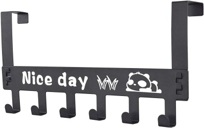 TRIVYOM 6 Door Hook Hanger Cartoon Rack Heavy-Duty Hook Organizer Hook Rail(Pack Of 1) Hook Rail 6(Pack of 1)