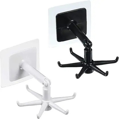 SJK Wall mounting Self Adhesive 360 Degree Rotating Hook for Hanging(Pack of 2) Hook 5(Pack of 1)