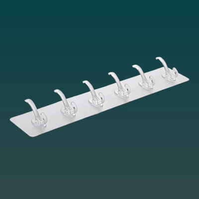 Vaaynex 6-Hook Multi Use Self-Stick Wall Hook Hook 12(Pack of 2)