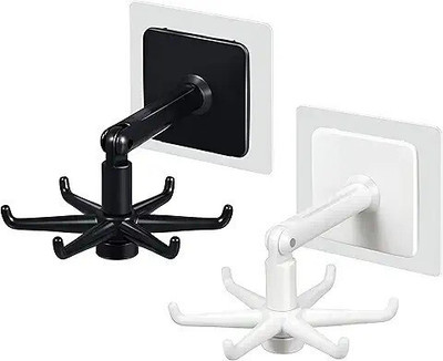 SJK Wall mounting Self Adhesive 360 Degree Rotating Hook for Hanging(Pack of 2) Hook 6(Pack of 1)