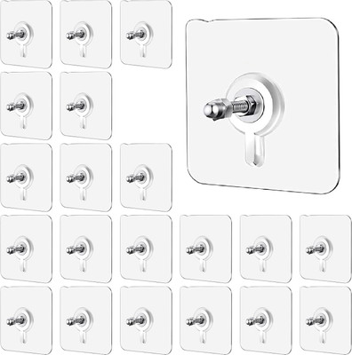KANTHEE ENTERPRISE Wall Clips Hook for Hanging, Racks, Bathroom And Kitchen Items Hook 20(Pack of 20)