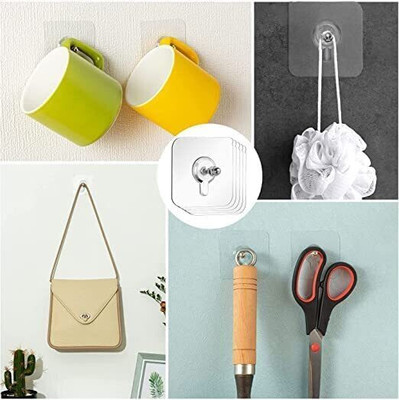 SJK (PACK OF 10)Multipurpose use bathroom and kitchen storage hook Hook 10(Pack of 1)