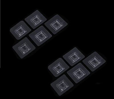 HATMEET 10 Pcs Adhesive Transparent Sticker for Bathroom Self Corner Hook Hook 10(Pack of 10)