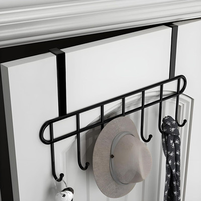 eshopy Hanger Wall Door Hooks Rail for Hanging Clothes Hook 1(Pack of 5)