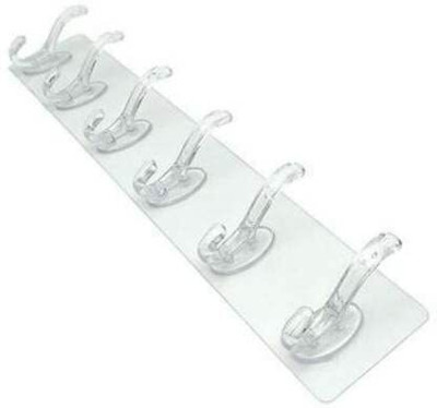 parspar Plastic Adhesive Sticker for Hanging Hooks|6 PC Sticker Hook|White Hook Hook 6(Pack of 1)