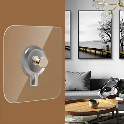 CANWAY Self Adhesive Nail Hook for hanging frames, No Drilling Needed Heavy Duty Hook 10(Pack of 10)