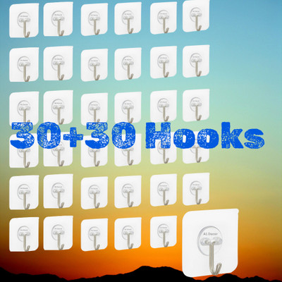 GadgetsDsk GadgetsDsk Set of 30 Wall Hooks Heavy Duty Hooks for Hanging Hook Hook 30(Pack of 30)