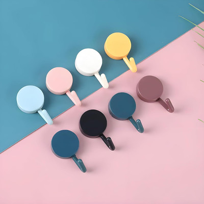HavenFlix Plastic Hooks for Wall Without Drilling (10 PCS) | Self Adhesive Wall Hooks Hook 10(Pack of 1)