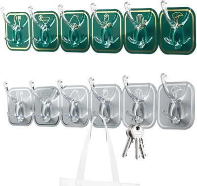 Vexton Heavy Duty Multipurpose Strong Self Adhesive PVC Transparent Sticker Wall Hooks Hook 1(Pack of 1)