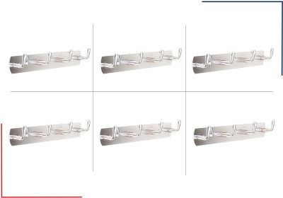 LEEZEN Architectural Hardware 4 Pin Hook Stainless Steel Bathroom Cloth Hooks/Hanger/Door Wall Robe Hooks Hook Rail 24(Pack of 6)