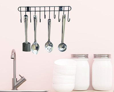 C7Gangani Steel Cloth Hanger for Wall with( 11 Hooks)Door Hooks/Kitchen Utensil Hanger Hook 11(Pack of 1)