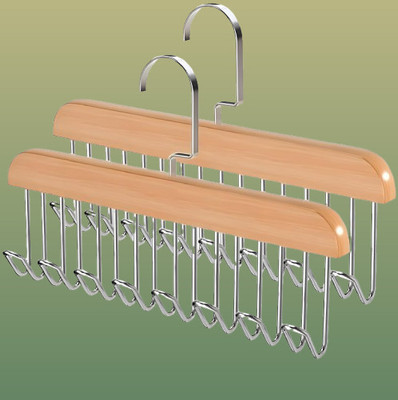 Druntra 8 HOOK WOODEN HANGER STORAGE HANGERS Hook 8(Pack of 2)
