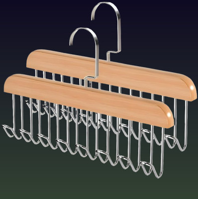 Rzudrwax 8 HOOK WOODEN HANGER STORAGE HANGERS Hook 8(Pack of 2)
