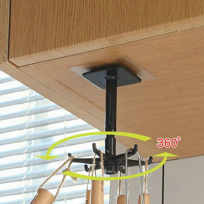 SJK Wall mounting Self Adhesive 360 Degree Rotating Hook for Hanging(Pack of 2) Hook 6(Pack of 1)