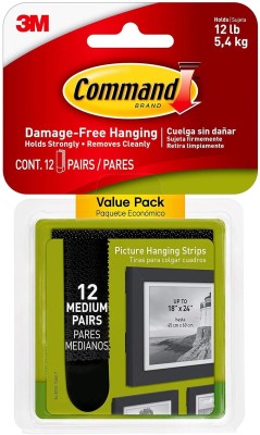 Command Damage Free Walls Picture Hanging Strips Hook 12(Pack of 3)