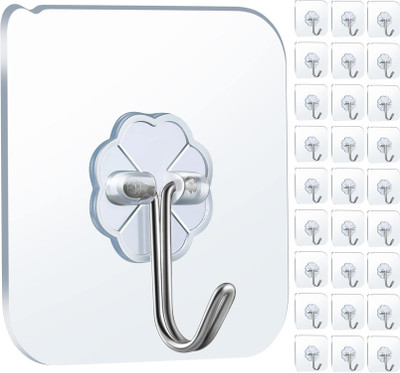 KANTHEE ENTERPRISE Heavy-Duty Self Adhesive Wall Hooks for Hanging Clothes, Hats, Keys, and More Hook 30(Pack of 30)