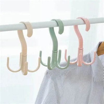 SJK Scarf Tie Rack Hook for Close Organizer 4 Claws 360 Degree Rotating,(PACK OF 5) Accessories Organizer