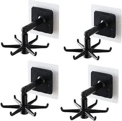 VRDH Wall mounting Self Adhesive 360 Degree Rotating Hook for Hanging(Pack of 1)1.468 Hook 6(Pack of 1)