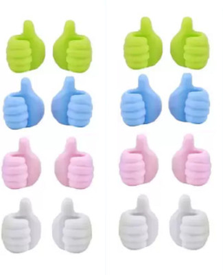 Ansaristore Multipurpose Wall Mounted Silicone Thumb Hook for Hanging Stick-on Hook for Wall Hook 16(Pack of 16)
