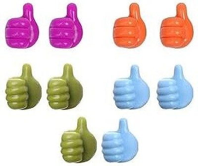 Daivik Self Adhesive Thumb Wall Hooks for Hanging,Multifunctional Utility Silicone Hook Hook 1(Pack of 10)