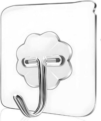 SHEENOX Transparent Adhesive Wall Hook 1(Pack of 10)