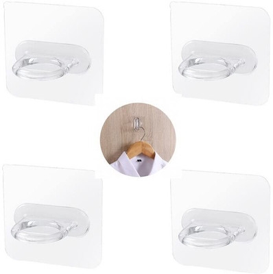 MOHAK Ring Hook Multi-Functional Adhesive Wall Sticker Hook 4(Pack of 4)