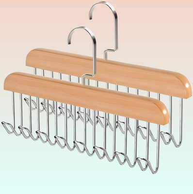 Vaunef 8 HOOK WOODEN HANGER STORAGE HANGERS Hook 8(Pack of 2)