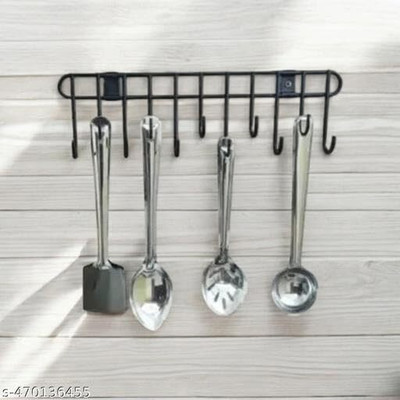 C7Gangani Steel Cloth Hanger for Wall with( 11 Hooks)Door Hooks/Kitchen Utensil Hanger Hook 11(Pack of 1)