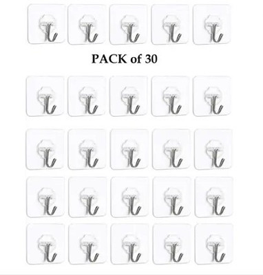 KOGENT ENTERPRISES Decorative Flower Self Adhesive Wall Hooks for Home, Kitchen & Bathroom Hook 30(Pack of 30)