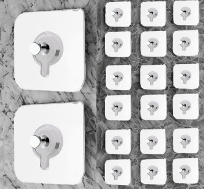 Fashion Point Wall Hooks Without Drilling Hooks for Bathroom, Kitchen & Office Photo frame Hook 20(Pack of 20)