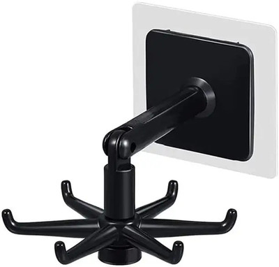 SJK Wall mounting Self Adhesive 360 Degree Rotating Hook for Hanging(Pack of 2) Accessories Organizer