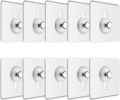JIALTO Heavy Duty,Self Sticky Wall Hooks Hanging Photo Frame, Wall Clock Hook Hook 10(Pack of 10)