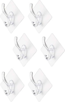 PAVITYAKSH HOOK CROSS 7 X 7 Self Adhesive No Drilling Wall Hook Hook 1(Pack of 6)