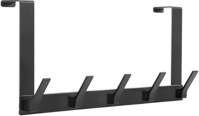 MAYCREATE Over The Door Hooks Door Back Hook Rack 6 Hooks for Kitchen Bathroom Closet Hook Rail 6(Pack of 1)